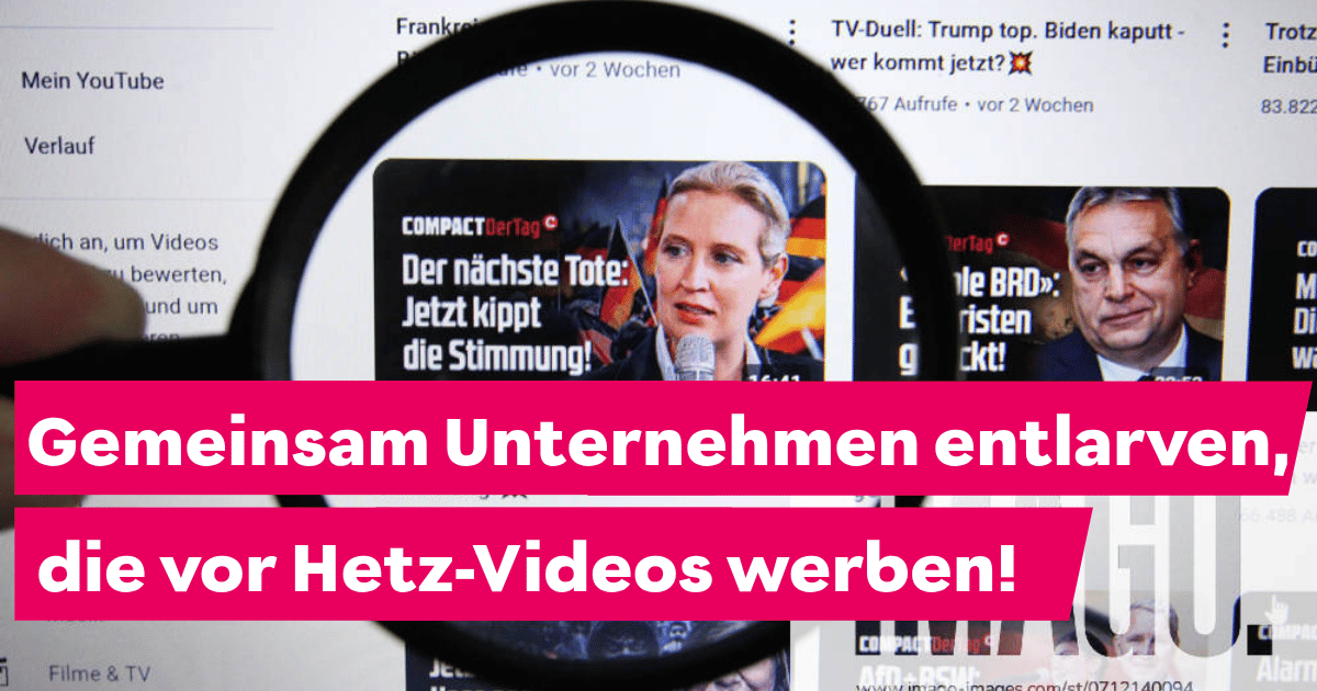 Gemeinsam gegen Hass und Hetze auf Youtube!